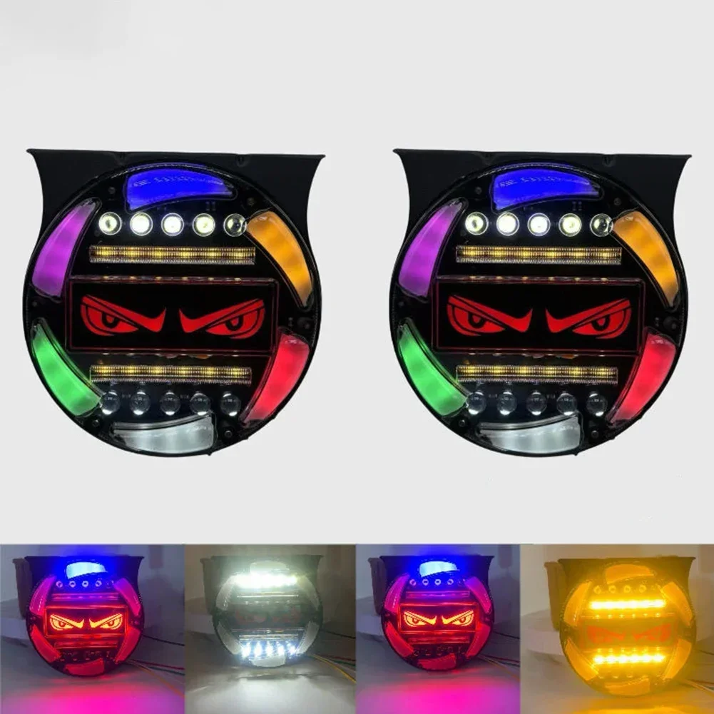 

Devil's Eye Truck Fog Light 12v Warning Light Colorful Led Driving Brake 24v Anti-rear-end Collision Truck Flash Light