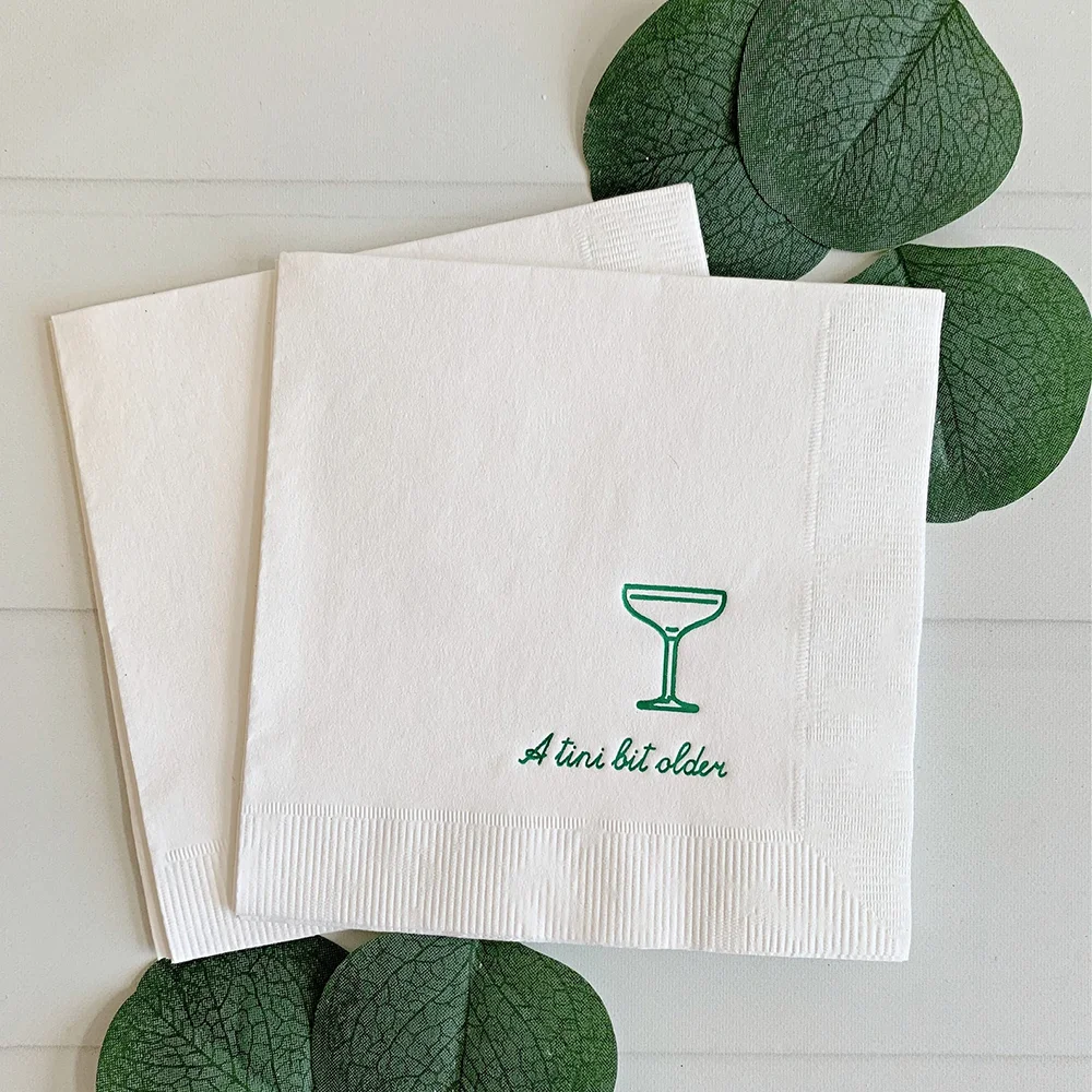

10 Sheets A Tini Bit Older Green Martini Birthday Party Cocktail Napkins Adult Birthday Preparation Accessory Desktop Decoration