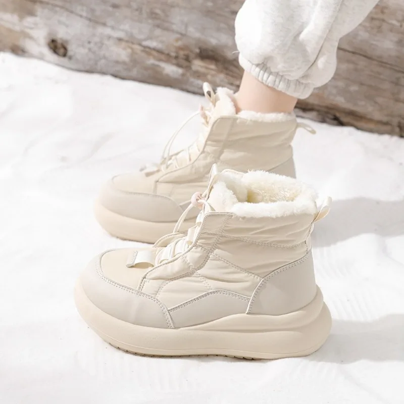 2025 New Hot Sale Women Warm Walking Shoes Winter Cold-proof Waterproof Snow Boots Fashion Solid Simple Women Ankle Boots Mujer