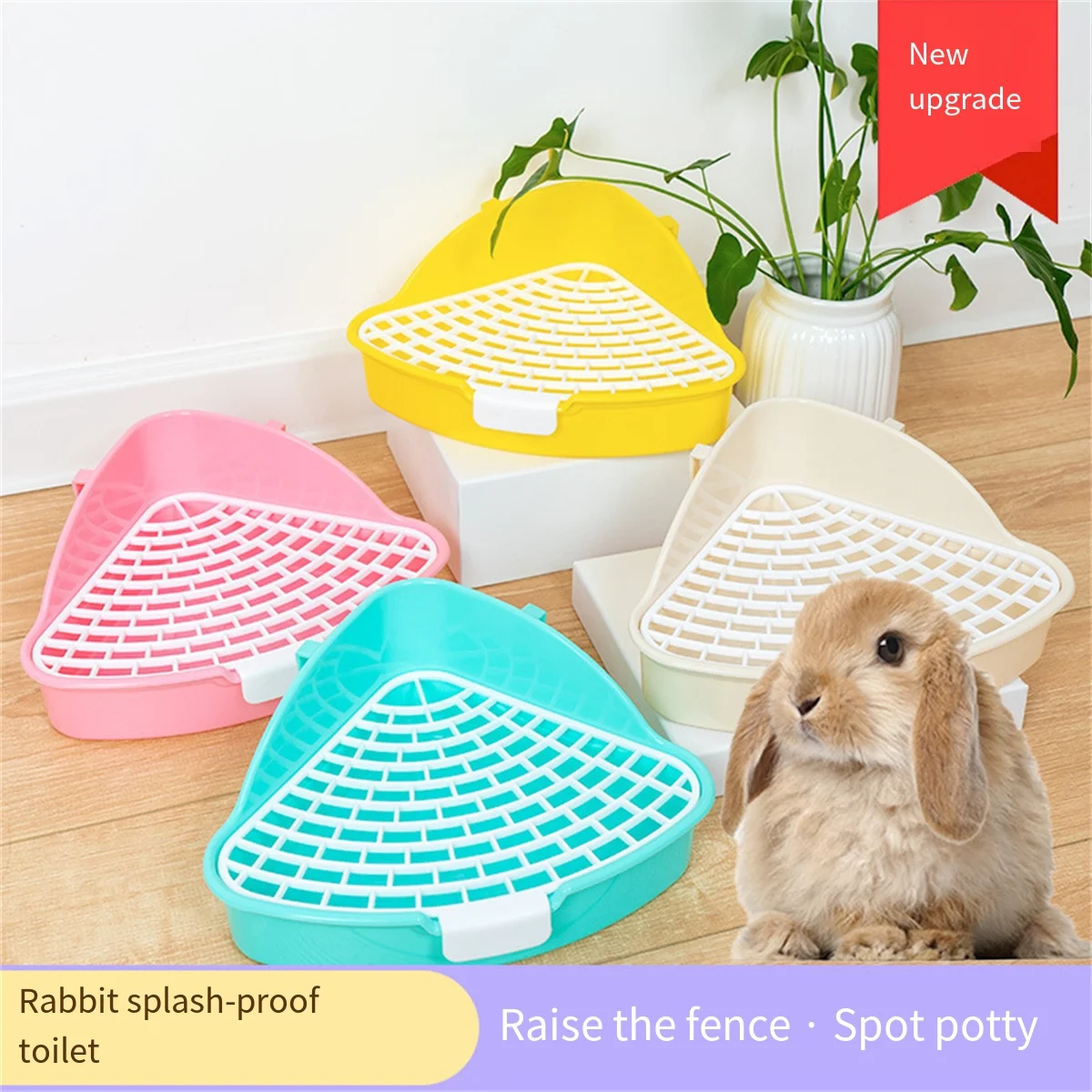 Medium Rabbit Litter Box Bunnies Corner Toilet Box for Ferret Hamster Dragon Cat Guinea Pig Dutch Pig Supplies