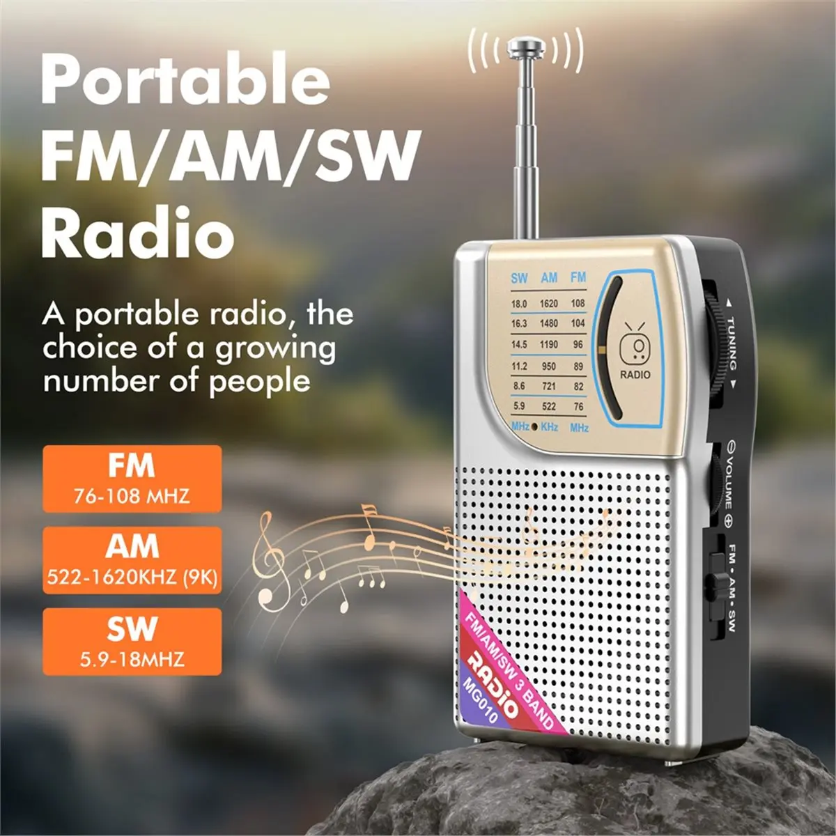 a91p-ハンドヘルドラジオ-ポータブルam-fm-swラジオ-大型スピーカー＆複数入力ポート搭載（tfカード-usb-aux）