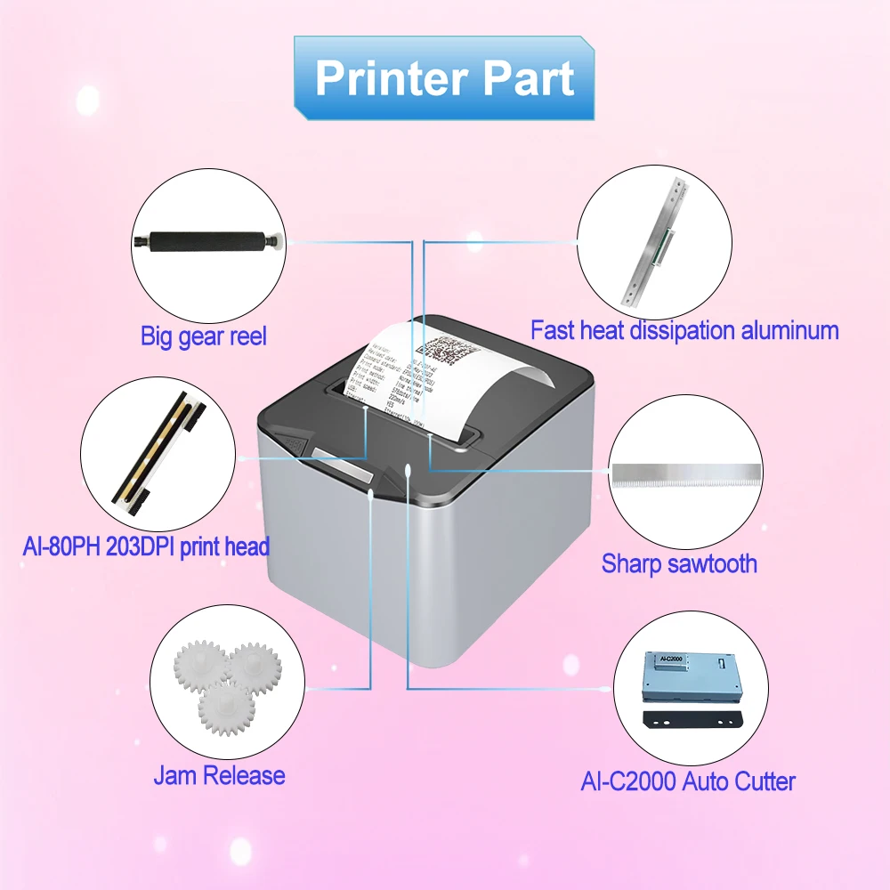 Neue Produkte Bluetooth-Drucker 80 mm Thermobon USB LAN Ethernet-Schnittstelle