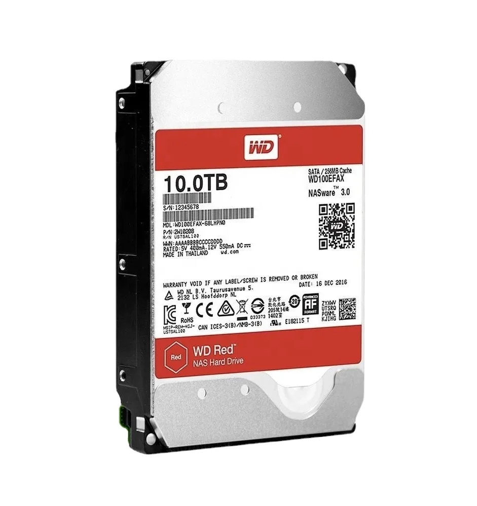 

Original,WD100EFAX Red 10TB NAS Hard Disk Drive - 5400 RPM Class SATA 6Gb/s 256MB Cache 3.5 Inch HDD