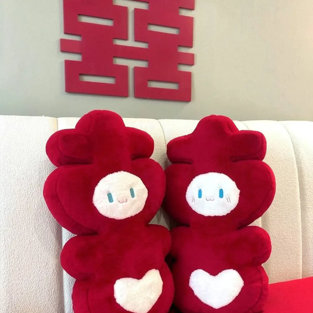 Soft Plush Happiness Symbol Cushion Decorative Chinese Wedding Throw Pillow For Newlywed Bedroom Bed Ornament Gift Idea