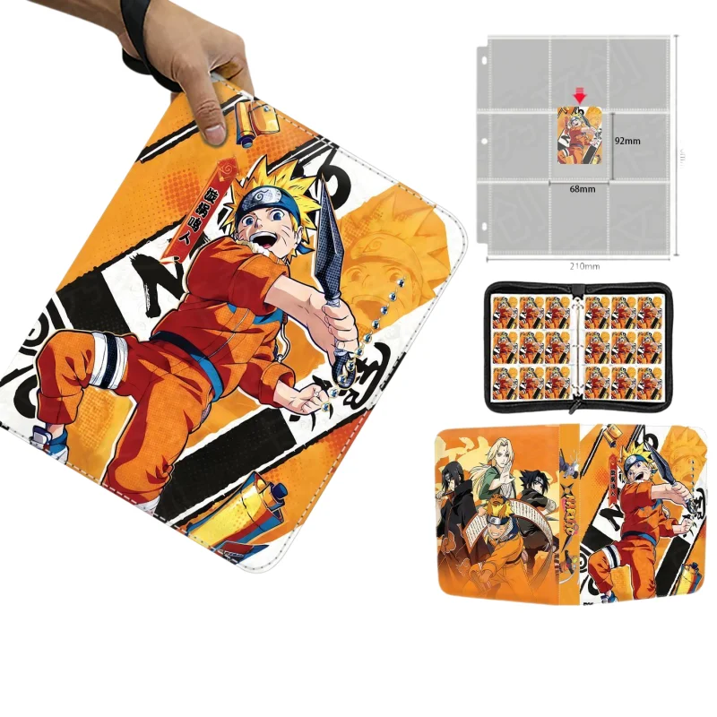 New NARUTO Zipper Binder Card Book Photo Album Card Holder Game Badge Millet Collection Animation Peripheral Fashion Trendy Gift