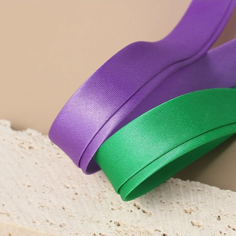 2,5 cm & 1,5 cm bügelfreies Satin-Schrägband, Cheongsam-Kantenbänder, vorgeschnittenes diagonales Stoffband zur Dekoration von Kleidungsstücken – Detail 4