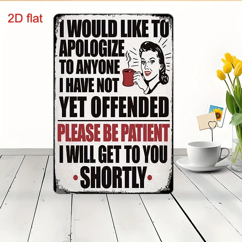 Retro Funny Apology Metal Wall Plaque Sorry Sign For Home Bar Cafe Garage Christmas Hanukkah Easter All Season Decoration
