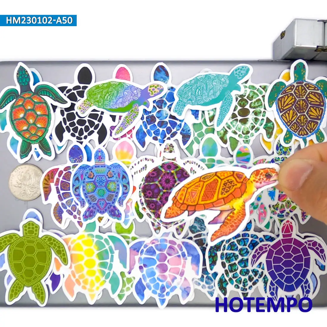 20/30/50PCS Colorful Sea Turtles Stickers Funny Pattern Cute Animals Decals for Car Bike Motorcycle Laptop Phone Luggage Sticker