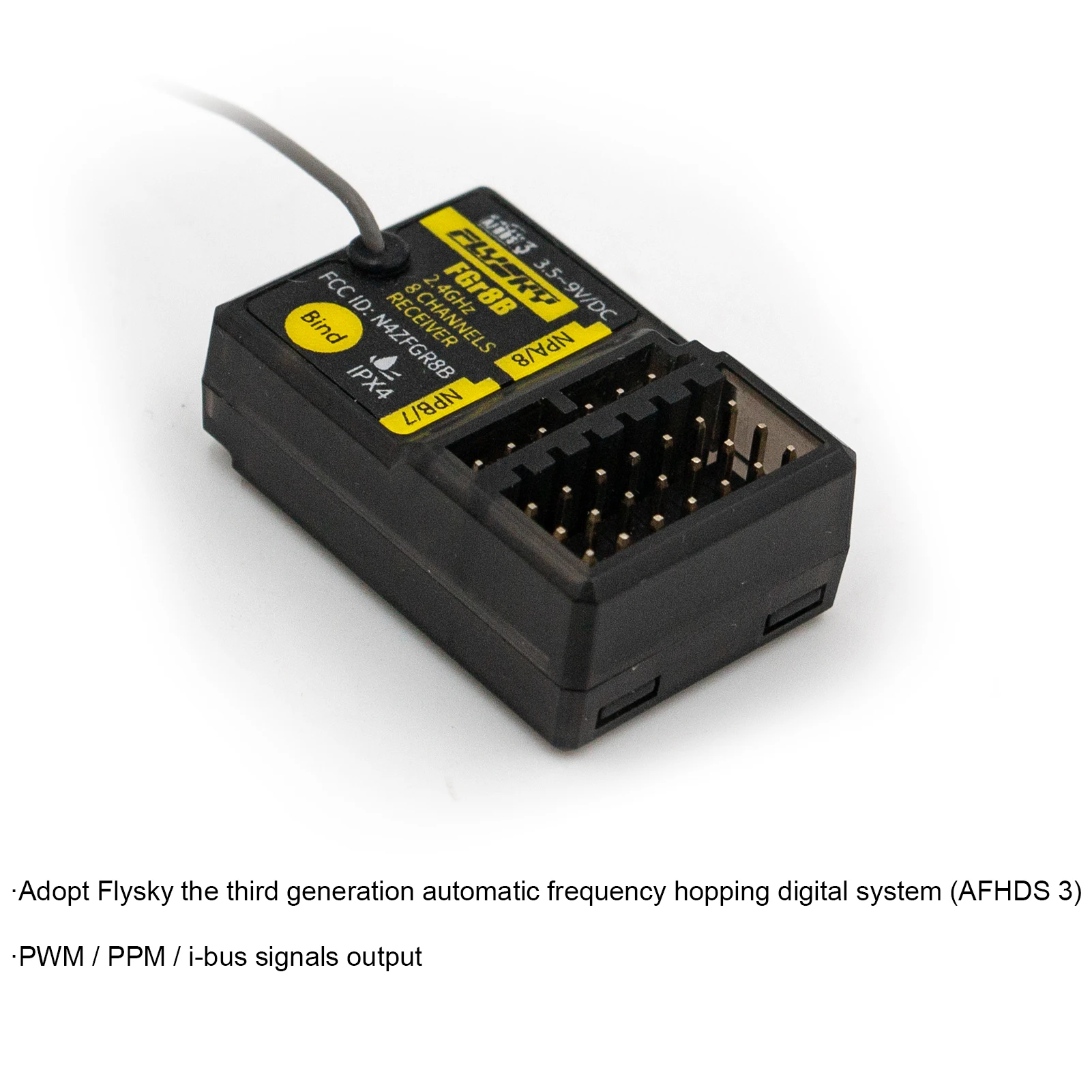 FLYSKY FGR8B 2.4GHz 8CH odbiornik PWM/ PPM/ i-bus dla nadajników AFHDS3 moduły RF PL18/ NB4 /NB4 Lite/ FRM302 NB4 PRO