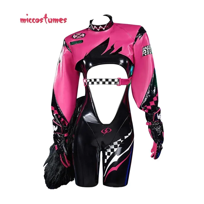 أزياء Miccostumes النسائية الصوتية Rinn التأثيرية بذلة مع قفازات أزياء الهالوين التنكرية