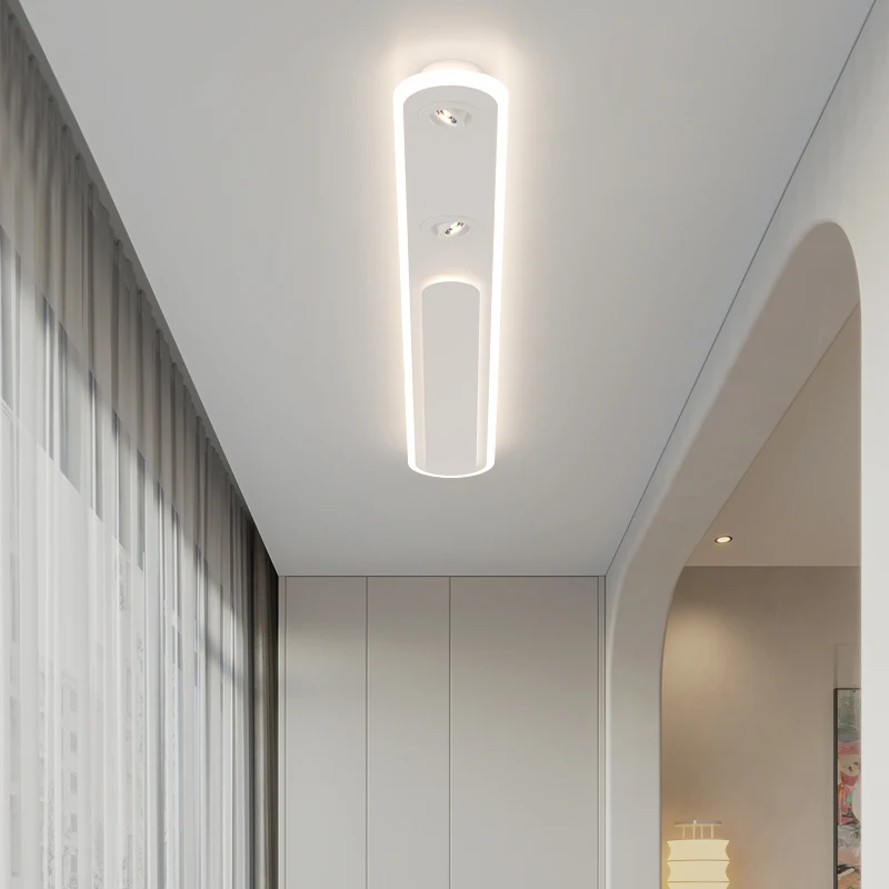 Minimalist 2024 Long Strip Corridor Ceiling Light Bedroom Hallway Light Balcony Ceiling Light With Spotlights Wardrobe Light