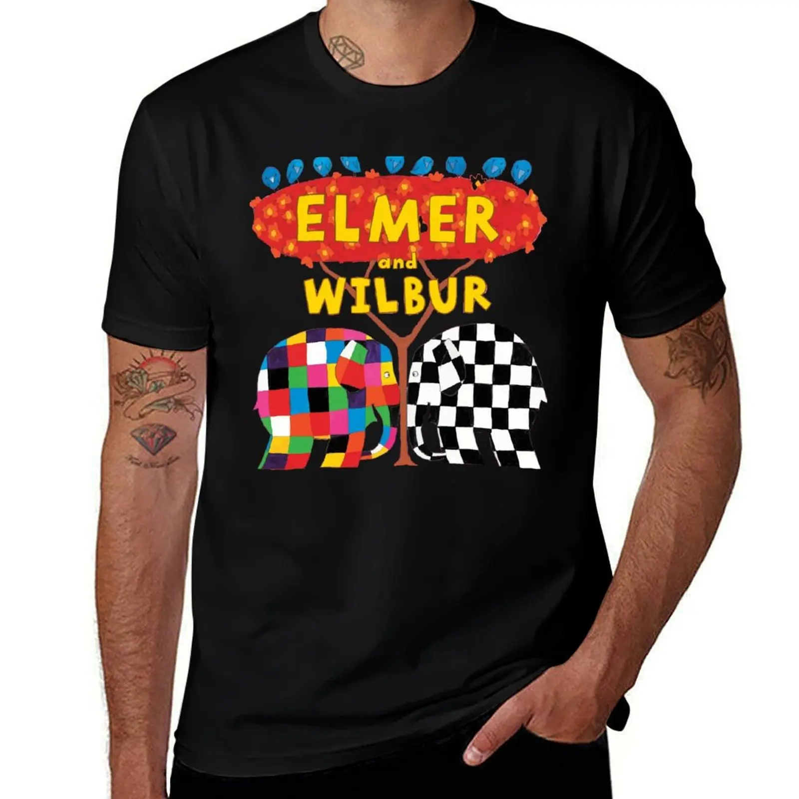 Elmer and Wilbur T-Shirt boys animal print anime clothes fitted t shirts for men