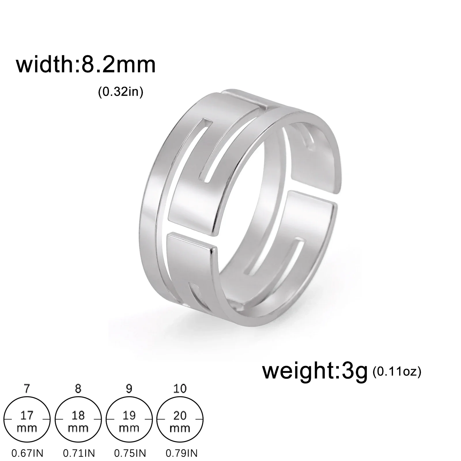 Teamer Men\'s Rings Stainless Steel Women Minimalist Casual Geometric Wedding Ring Couple Jewelry Anniversary Birthday Gift