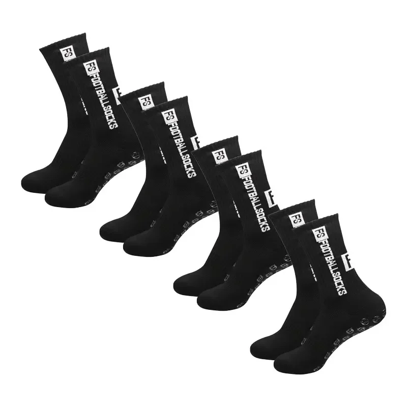 4 Pairs Soccer Socks Sports Grip Socks Anti-slip Basketball Socks Spot Rubber Anti-slip Cotton Soccer Socks