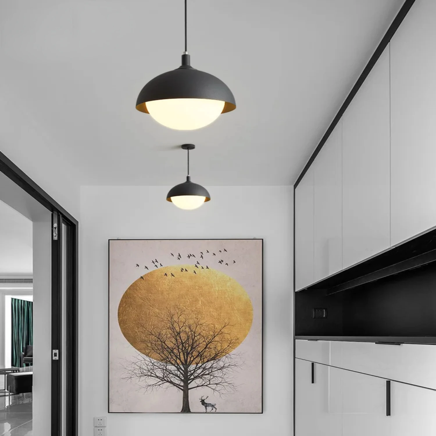 Elegant Modern Black and White LED Ceiling Light Fixture for Stylish Nordic Home Decor, Transforming Your Space with Bright Illu