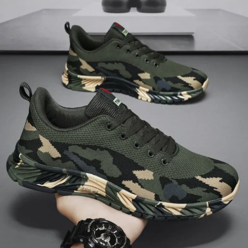 

Tennis Men's Sneakers Camouflage Men's Shoes Wear-resistant Man Vulcanize Shoes Outdoor Climbing Working Shoe Tenis Masculino