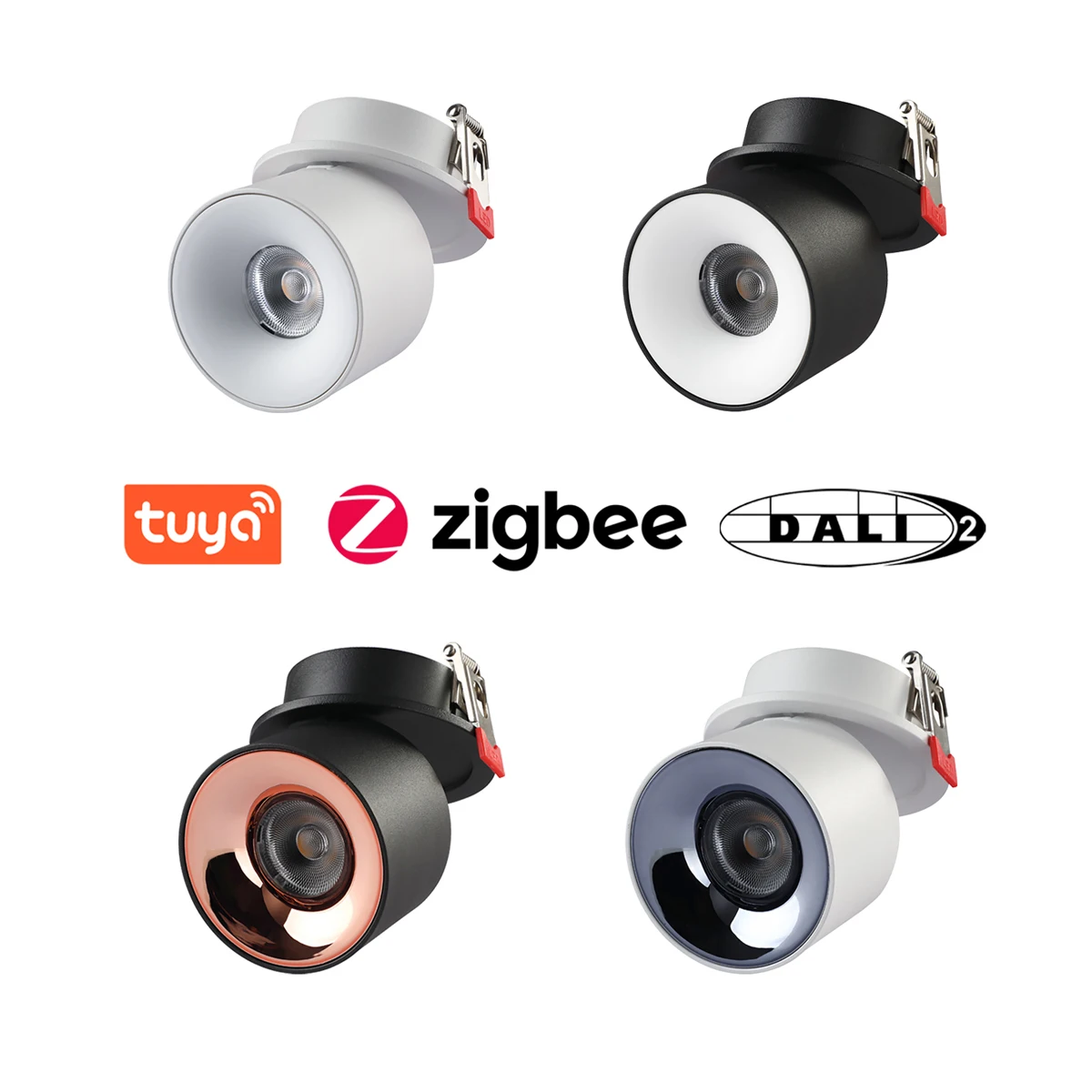 

Embedded 5 CCT Switchable/ Zigbee Ceiling Ligh Anti-Glare 7W 12W 360° Rotatable AC110/220V Bedroom Kitchen Indoor Spotlight