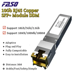 10G SFP+ to RJ45 Transceiver Module 30M 10GB Ethernet Copper RJ45 SFP Module For Cisco/Mikrotik/TP-Link Fiber Optic Switch