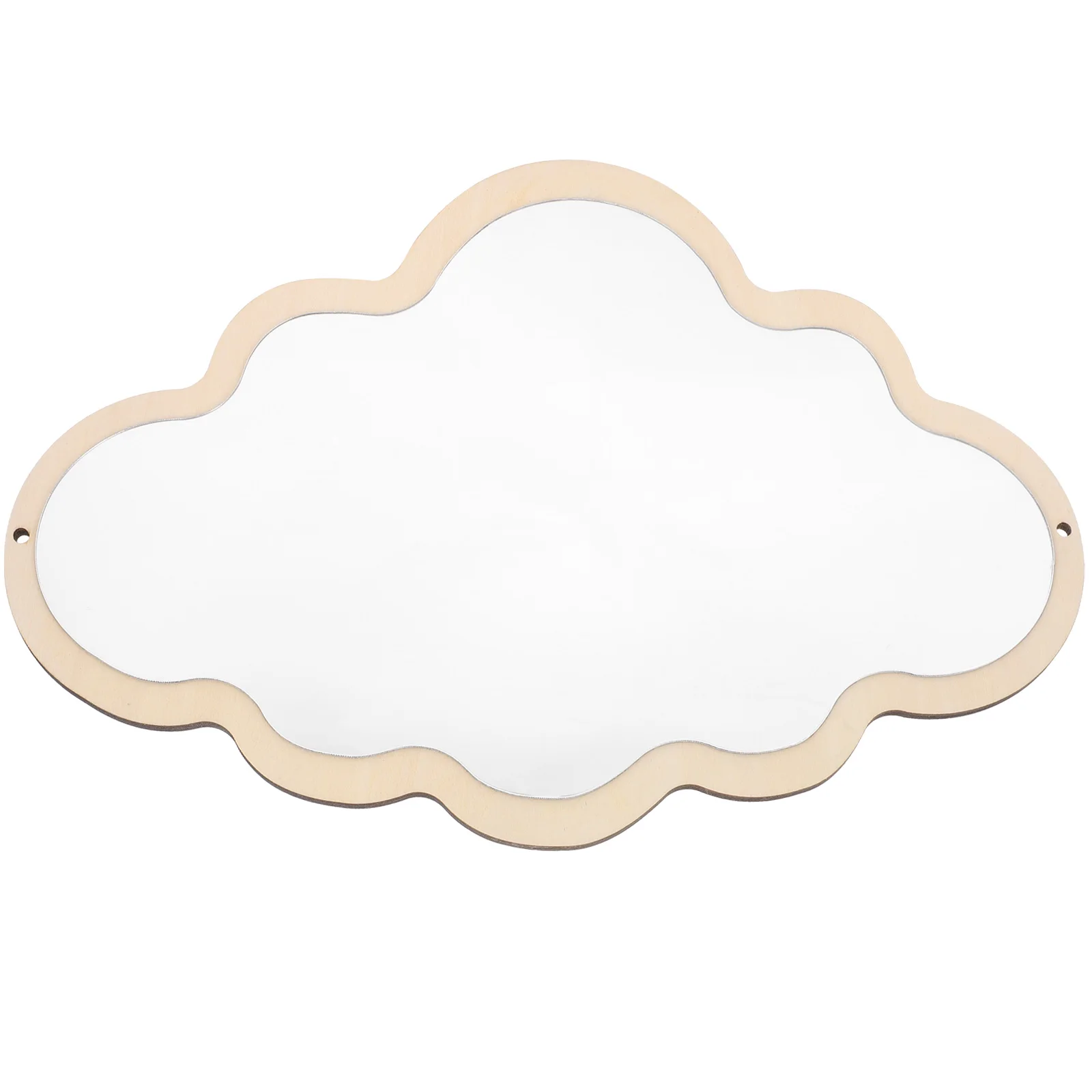 Nordic Styles Wooden Mirror Children Safety Cartoon Cloud Mirror Craft wall hanging Wooden Mirror ornament makeup tool Home Deco