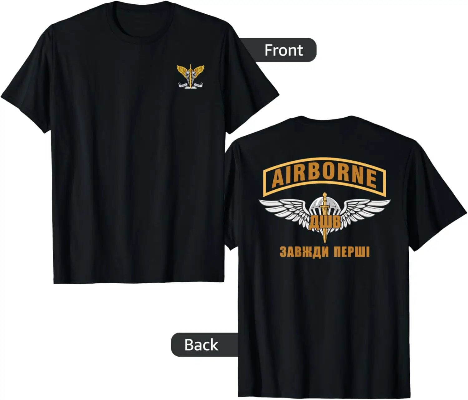 

Ukraine Air Assault Forces Airborne Paratroopers Military T-Shirt Short Sleeve Casual 100% Cotton Shirt