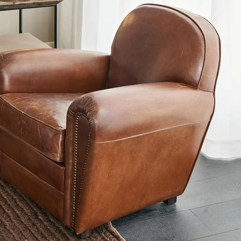 Retro single chair, living room French private villa chair