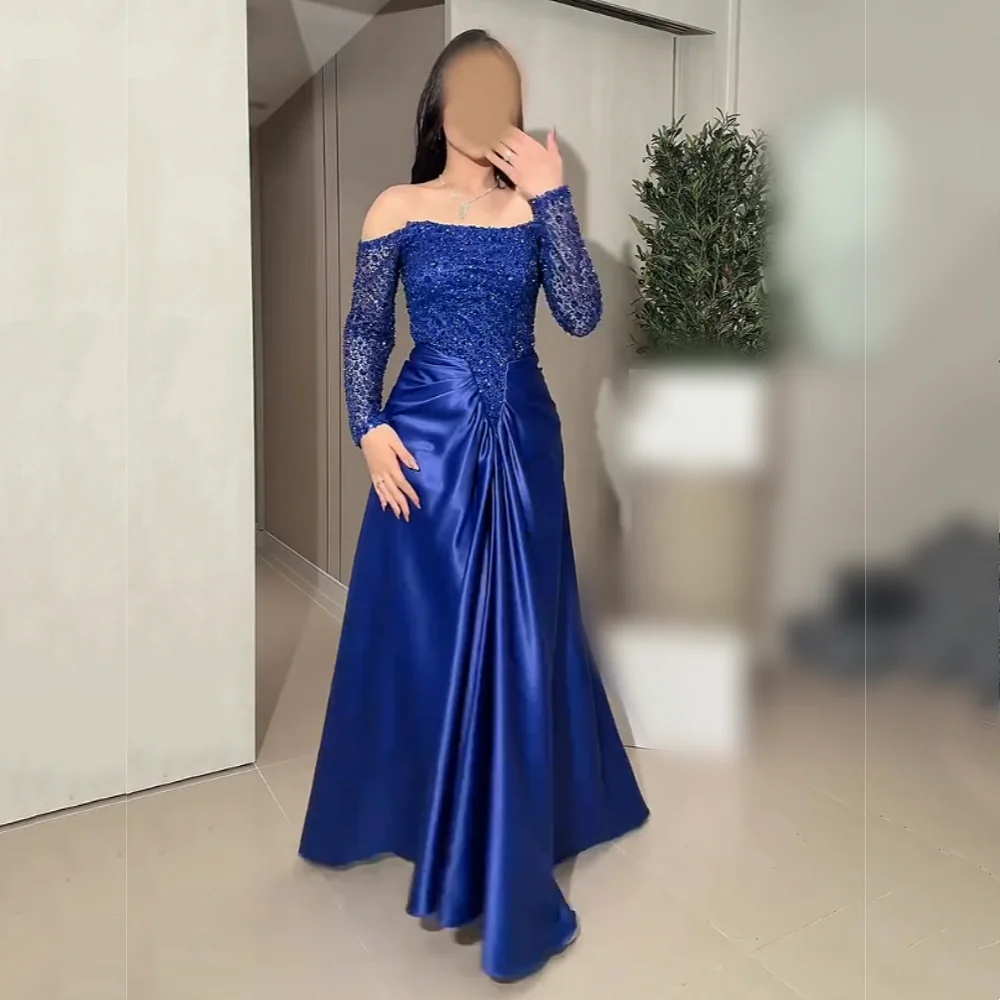 Customized Luxury Exquisite Off-the-shoulder Long Dresses Sparkle Evening Dress Sequined Charming Prom Party Gowns Formal