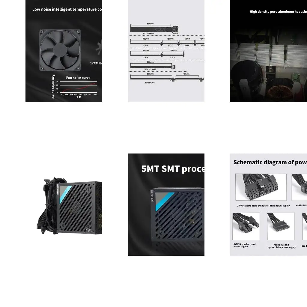 

750W PC Case Power Supply Gaming Desktop Computer Power Supply with 120mm Cooling Fan and with Full Protections A4WF