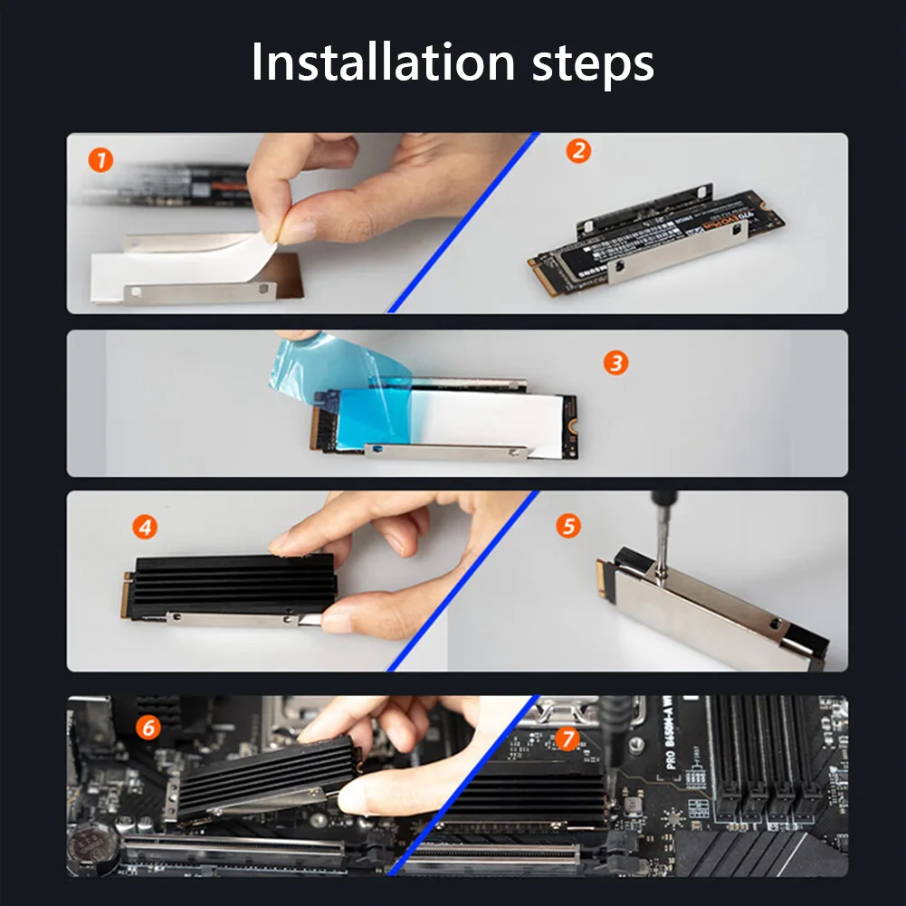Dissipador de calor SSD M2 NVME 2280, Unidade de disco de estado sólido, Refrigerador do radiador com almofada térmica de silicone, Refrigeração para PC Desktop PS5