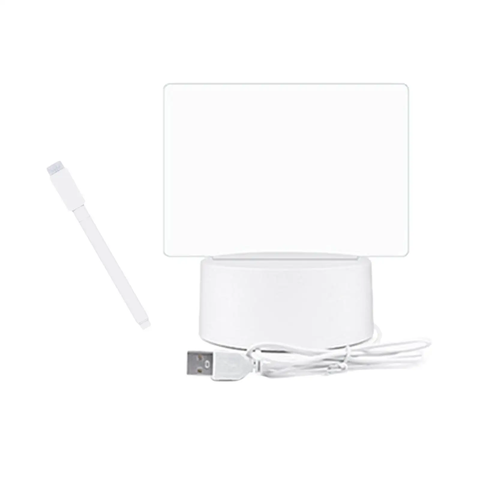 Acrylic Drying Board Lighted USB Note Board Includes Marker Pens Glow Message