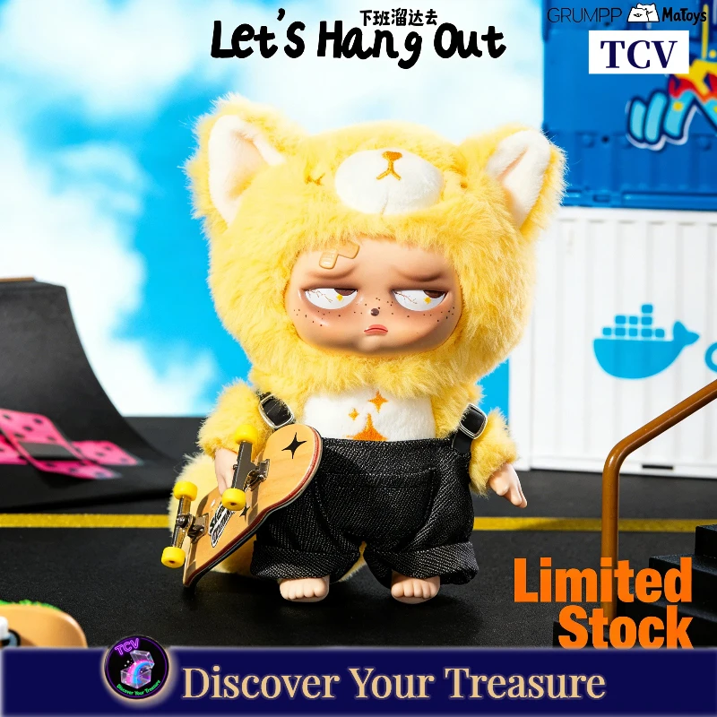 

Плюшевая кукла Tcv Grumpipi из серии Let's Hang Out: Милая лисичка на скейтборде с виниловым лицом, коллекционная художественная игрушка для фанатов, подарок на день рождения
