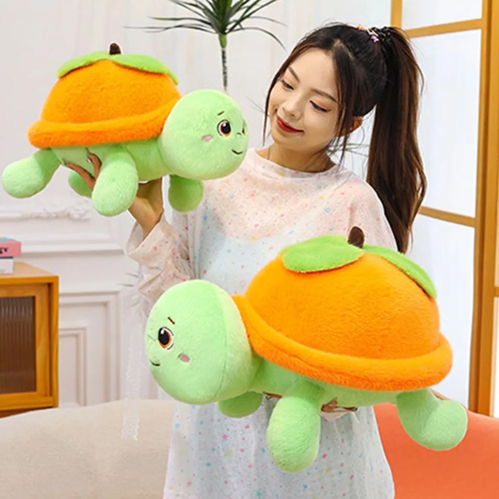 

Kawaii Series Ornaments Persimmon Tortoise Pumpkin Collection Turtle Stuffed Soft Cute Turtle Animal Car Decor