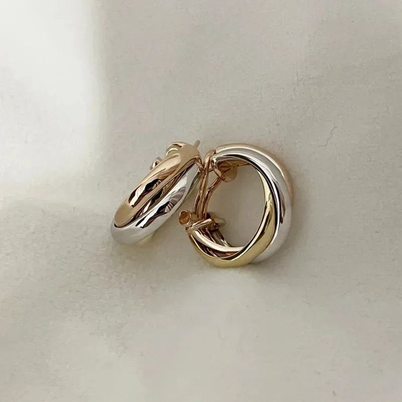 YISON New 925 Sterling Silver High Quality Exquisite Three Color Earrings for Women Temperament Luxury Jewelry Gifts To Friends