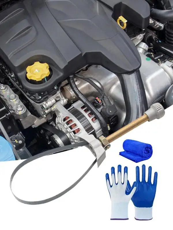 Chiave per filtro Chiave per cinghia per rimozione filtro olio motore per auto regolabile Accessori per raccordi motore multifunzionali ad alta resistenza