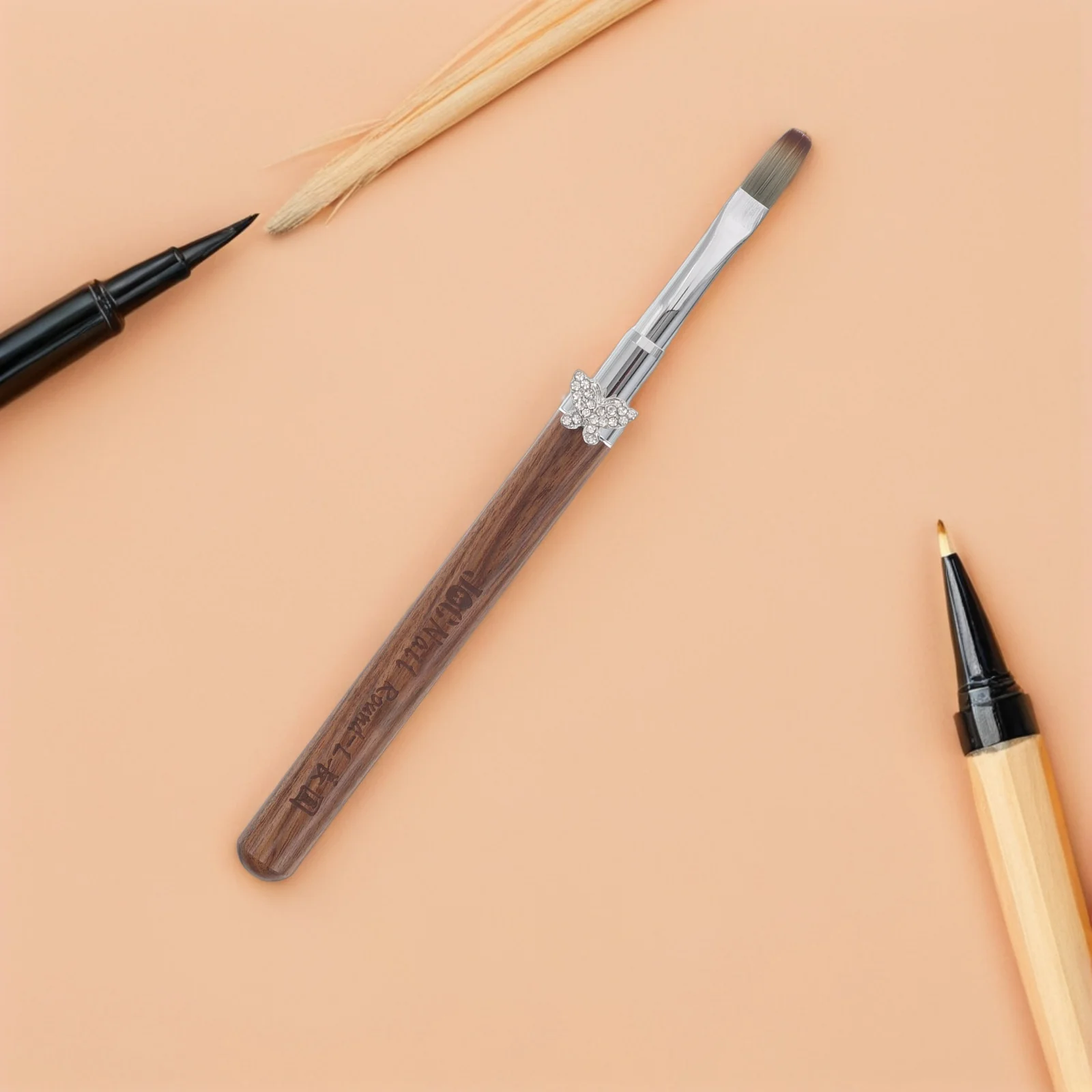 

Кисть для геля Builder: профессиональная кисть для дизайна ногтей с деревянной ручкой, металлический наконечник для салона, домашнего использования, инструменты для градиентного дизайна ногтей