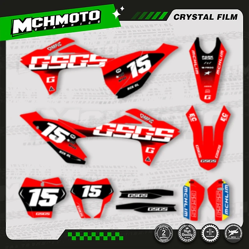 MCHMFG GASGAS 2021 2022 2023 ガスガス EC MC チームグラフィックス背景デカールステッカーキット 006