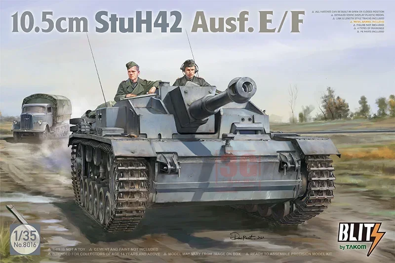 TAKOM assembled tank model kit 8016 10.5cm StuH42 Ausf. E/F tank 1/35