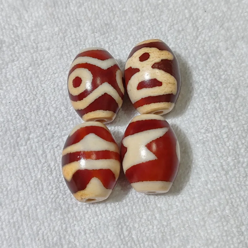 Xizang Totem Dzi Old Red Teeth Yellow Daluo Agate Bead Necklace Pendant Bracelet DIY Buddha Bead Accessories