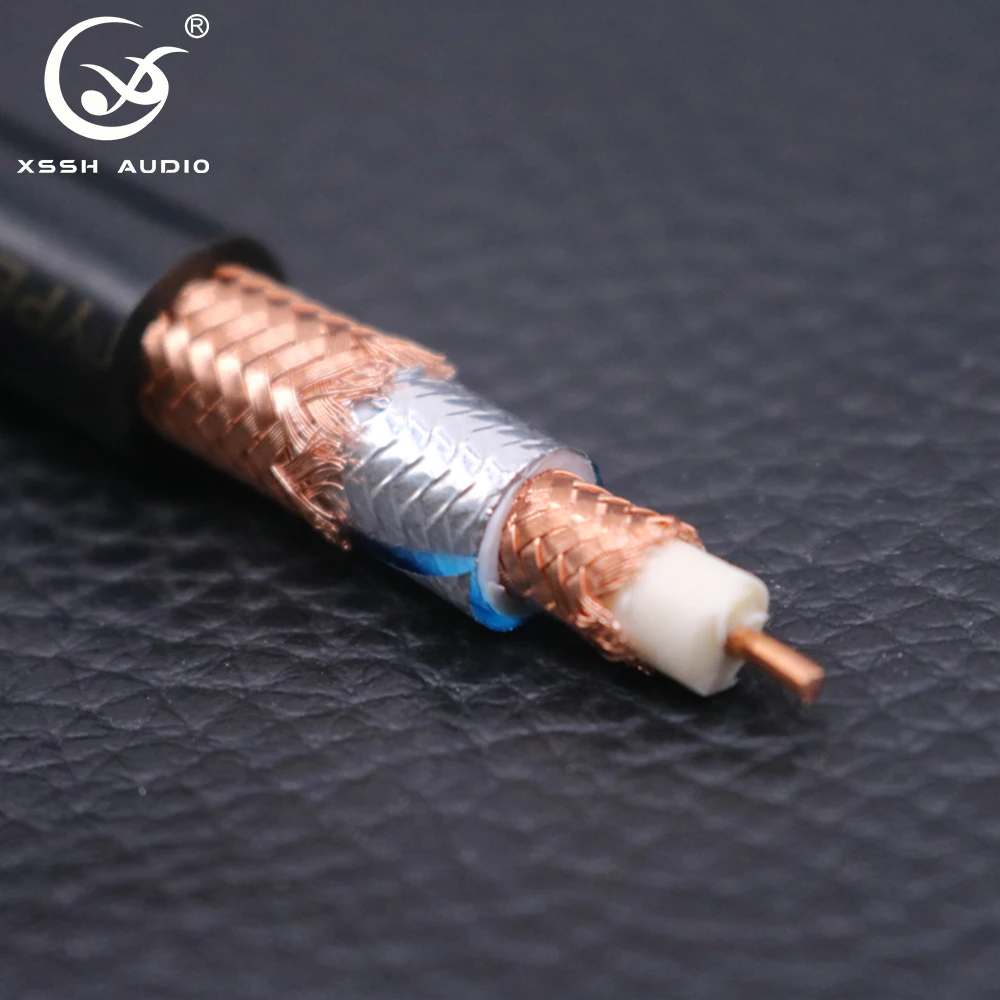 1m-5m Audio Cord XSSH Hi-end HIFI YIVO DIY OEM Amplifier OCC Copper 1 Core Shield RCA XLR 10.5m RF Bulk Coaxial Cable Line Wire