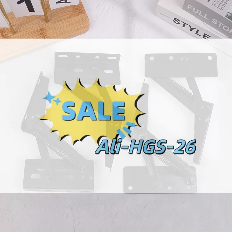 

2Pcs 80-Degree Steel Spring Hinges - Folding Lift Mechanism for Cabinet Doors & Sofa Storage, Space-Saving Design