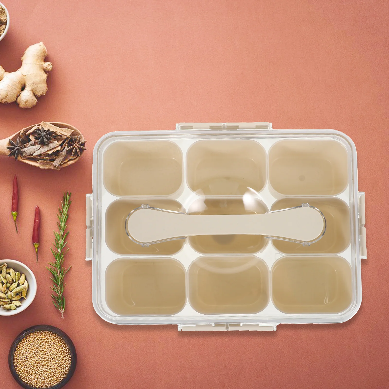 

Multi-Function Seasoning Storage Box Dividers Food-Grade PP Leak-Proof Fresh Keeper Fridge Organizer Travel Container