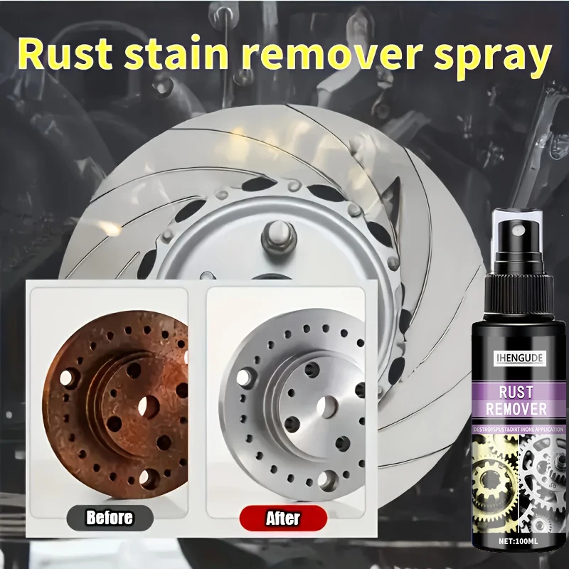 Spray Eliminador de Óxido - Convertidor y Pulidor de Óxido de Acción Rápida, Fórmula Sin Residuos, Apto para Superficies Metálicas, Ruedas, Puertas de Automóviles