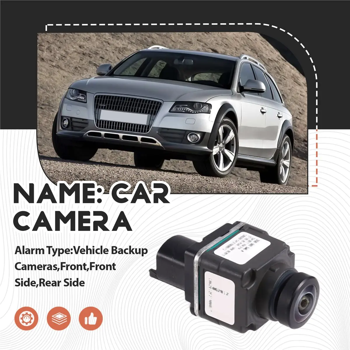 #40T Interior Accessories,360 Surround Camera 5Q0980546A for Audi A4 A5 Q5 Q7 S4 S5 SQ5 Porsche (Plastic + Glass)