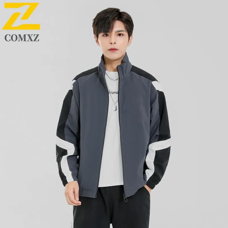 

COMXZ куртка унисекс, весна-осень 2021, лоскутная рабочая одежда с цветными блоками, повседневное пальто для пары, модный тренд, уличная уличная одежда, стиль