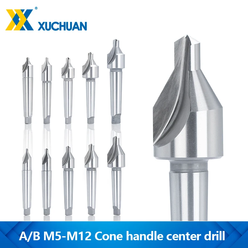 

XUCHUAN 1PC High Quality A B Type Taper Shank HSS Center Drill 120-160mm Carbide Metal Drill Bit For Lathe Metalworking