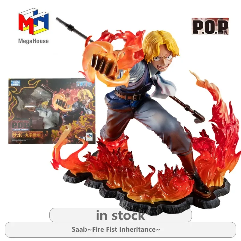 Figurine de collection Megahouse Portrait.Of.Pirates Série NEO-MAXIMUM Potkas D. Ace/Saab~Fire Fist Inheritance, modèle non articulé