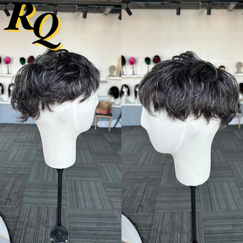 Pre Cut 1b40 Color Thin PU Base Hair Toupee Repalcement For Men Thin Skin PU Basememt Hair Pieces Toupee Male Wig Replace