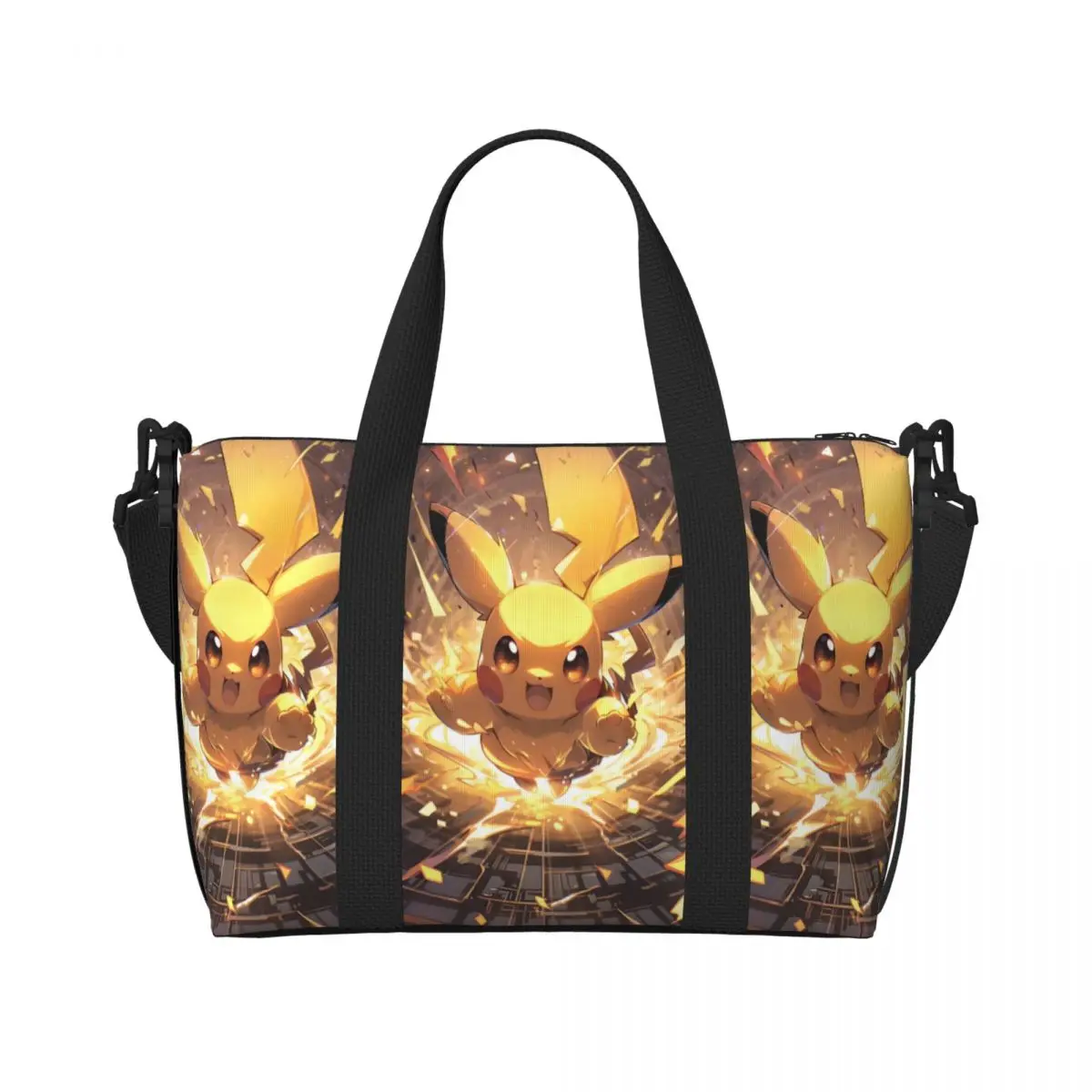 

Custom P-Pikachus Tote Bag Women Large Capacity Cute Cartoon Gym Beach Travel Bags