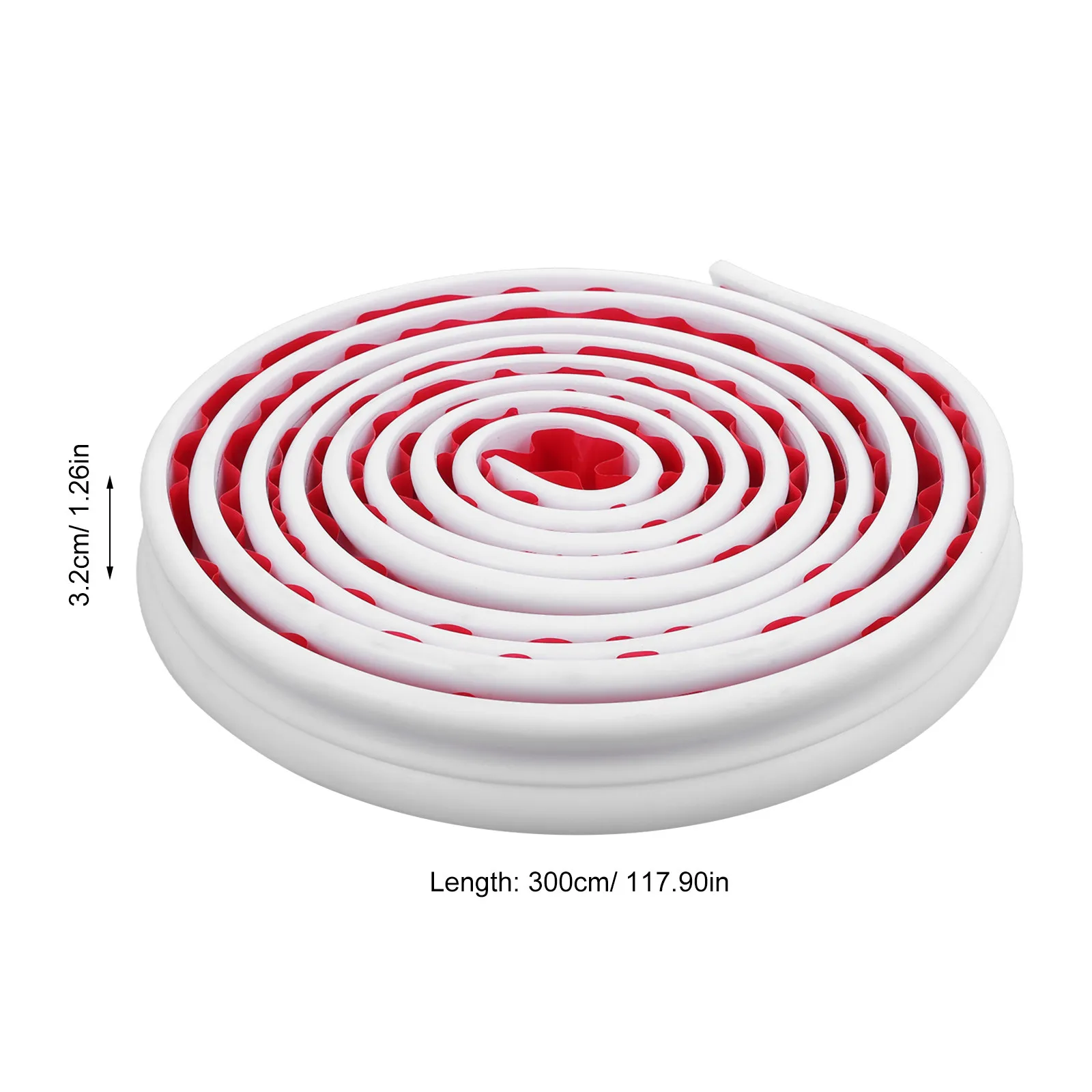 Self-Adhesive Tpe Flexible Decorative .84ft X 1.26in Peel and Stick Edge Trim White for Cabinet Countertop Furniture