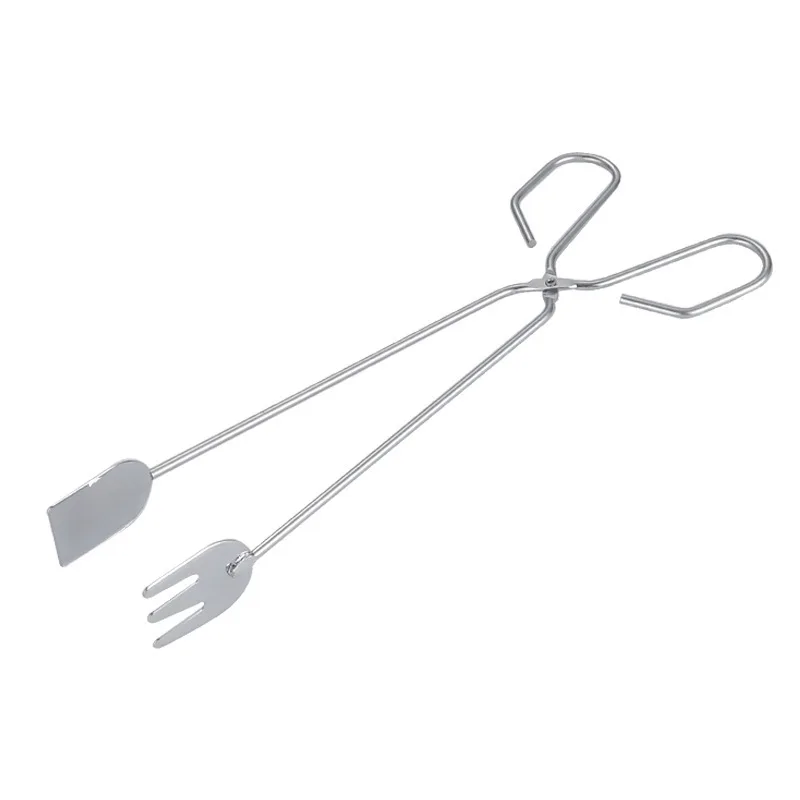 Stainless Steel Scissor Type Food Tongs BBQ Charcoal Clips Barbecue Grilling Tools for Outdoor Cooking
