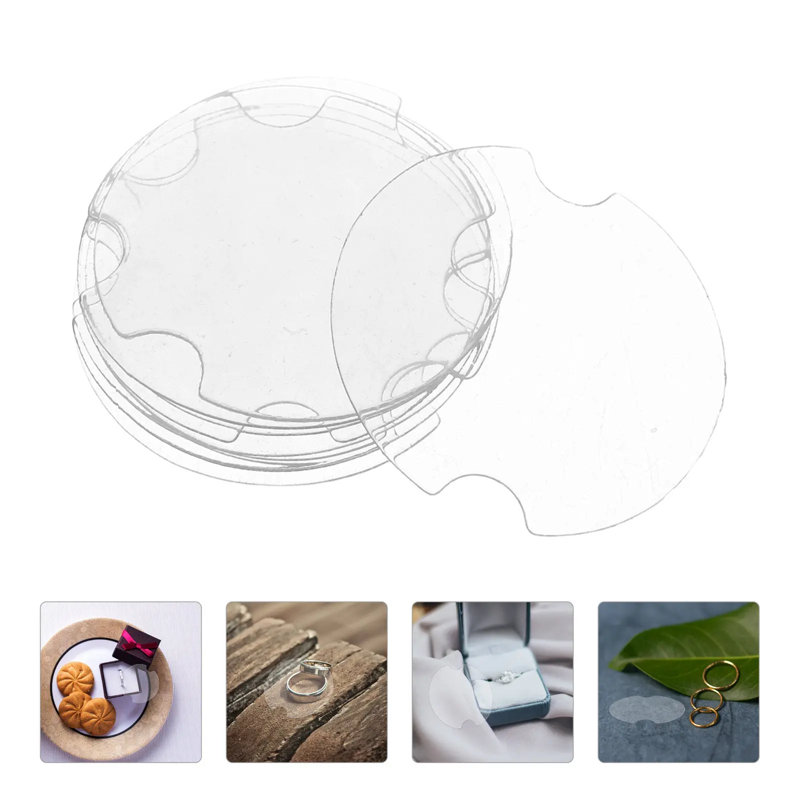 10Pcs Ring Display Stand Plastic Round Sheets Portable Jewelry Storage Holder Showcase Photo Prop Plastic Display Frame